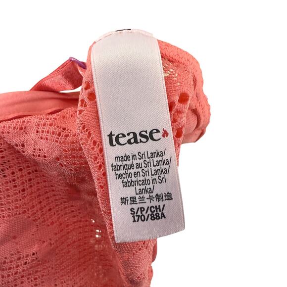 Victoria's Secret Tease Lace Demi Bodysuit Small Orange Pink - Picture 6 of 10